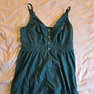 Lane Bryant Cacique Teal V-Neck Eyelet Knit Chemise Top Plus 18/20 2X